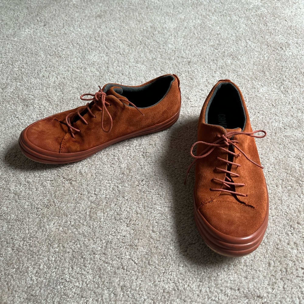 Camper Brownish Orange Nubuck Hoops Lace Up Sneakers Shoes Sz. 39 (9)